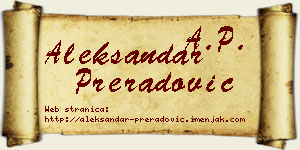 Aleksandar Preradović vizit kartica
